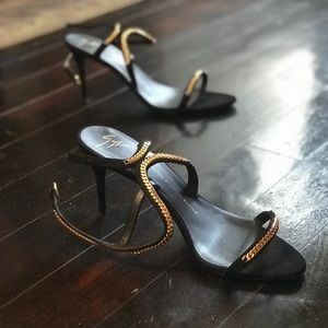 Black heels Giuseppe Zanotti size 40 EU in Suede